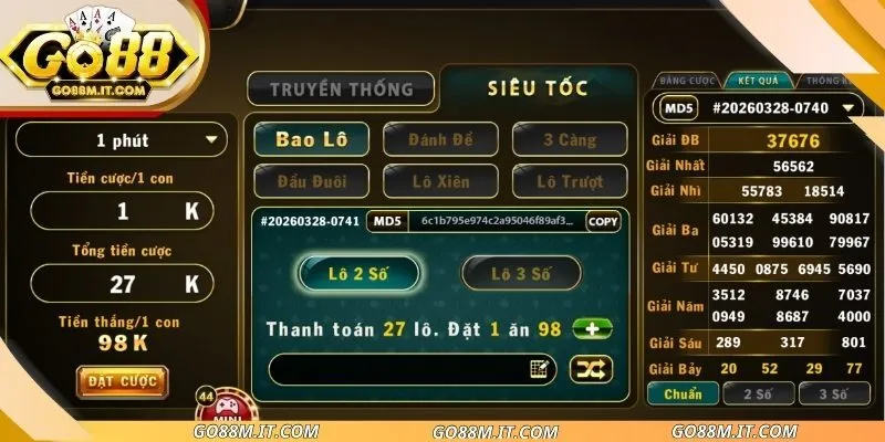Chọn số lô đề go88