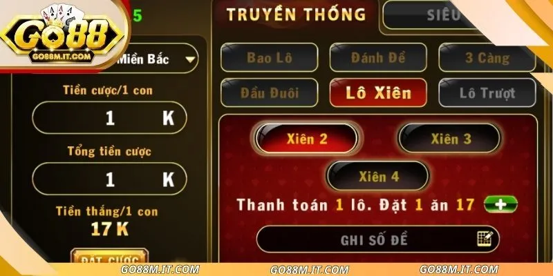 Xiên lô đề go88