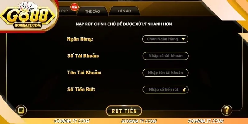 Điều kiện rút tiền go88